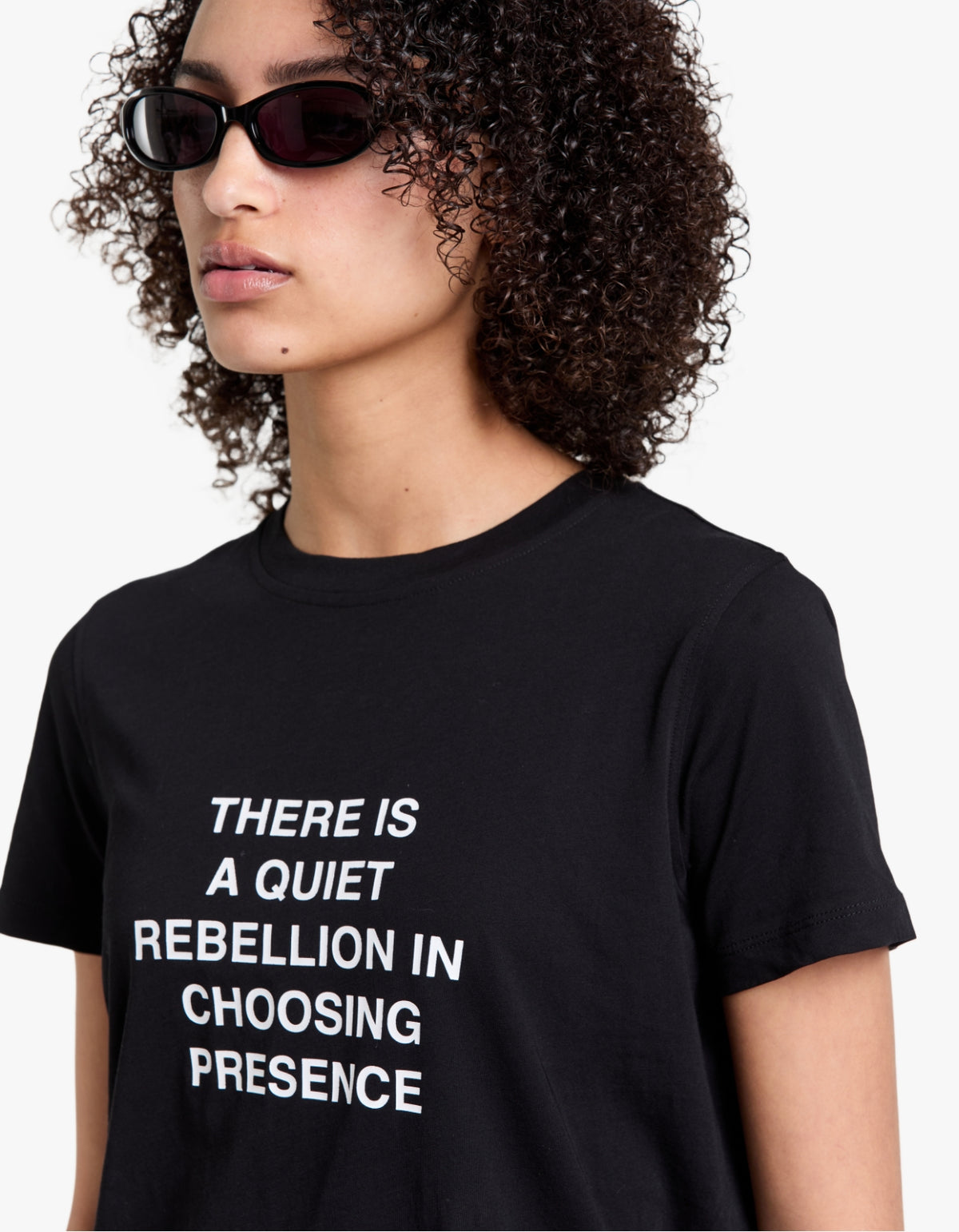Lucinda Fitted Tee - Black/Soft White