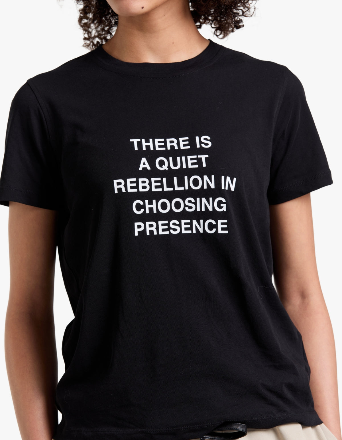 Lucinda Fitted Tee - Black/Soft White