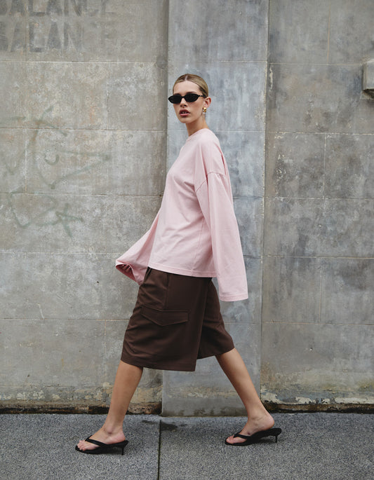 Delia L/S Tee - Dusty Pink