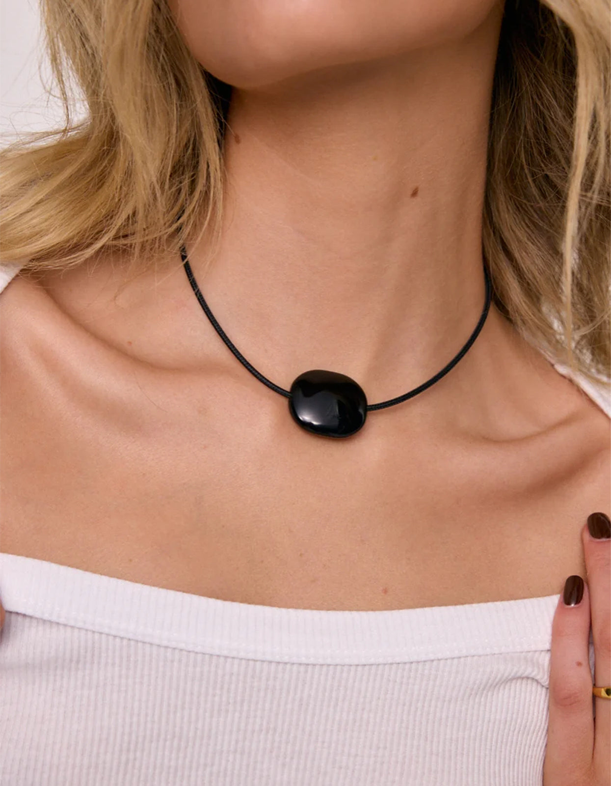 Ophelia Necklace - Black Agate