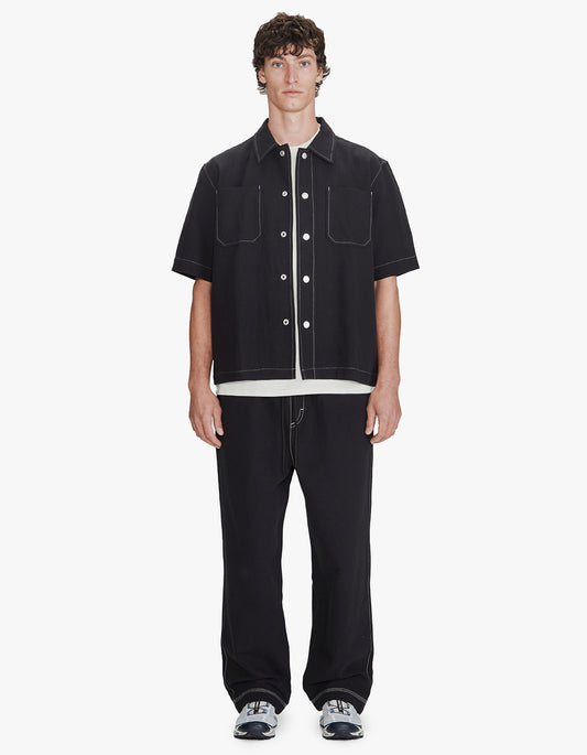 Mens Box Fit Overshirt - Black