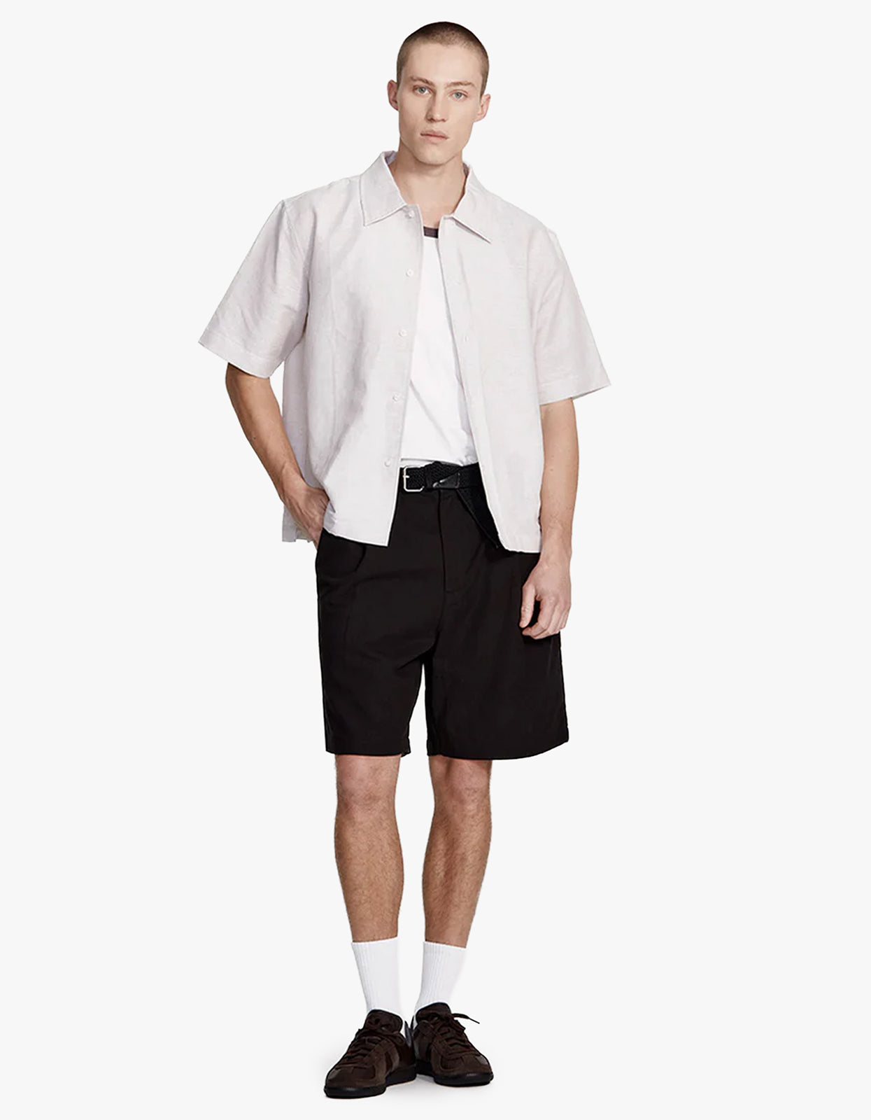 Mens Pleat Front Short - Black
