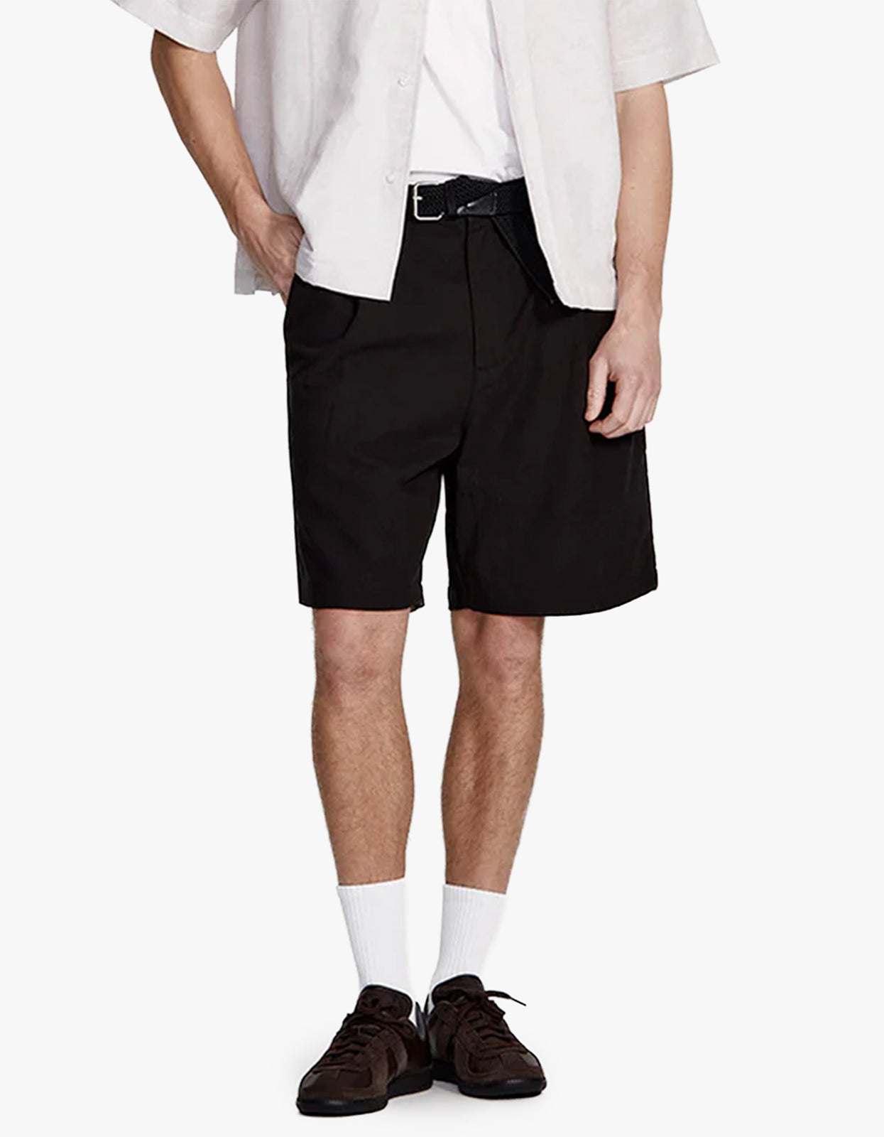 Mens Pleat Front Short - Black