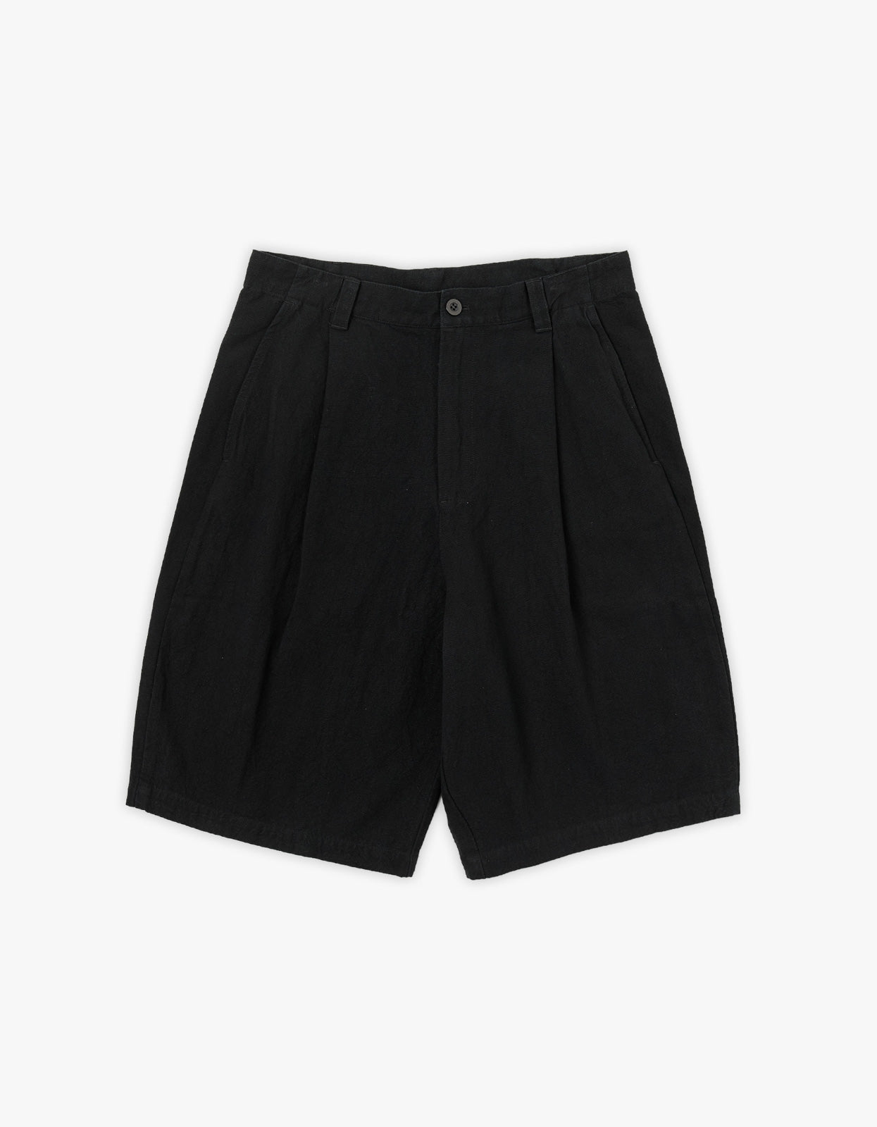 Mens Pleat Front Short - Black