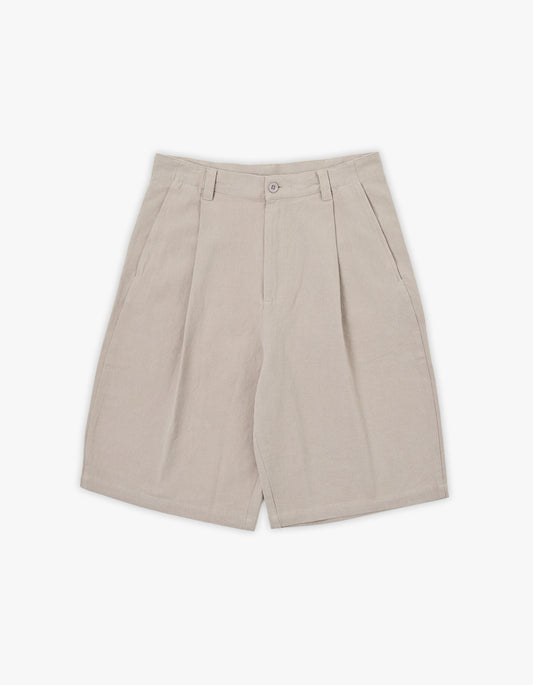 Mens Pleat Front Short - Smoke