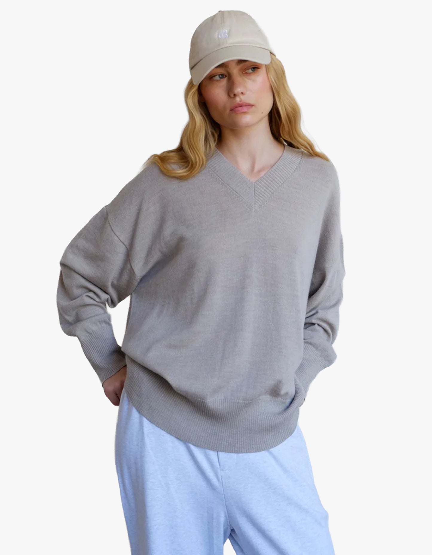 Washington Merino V-Neck - Beige