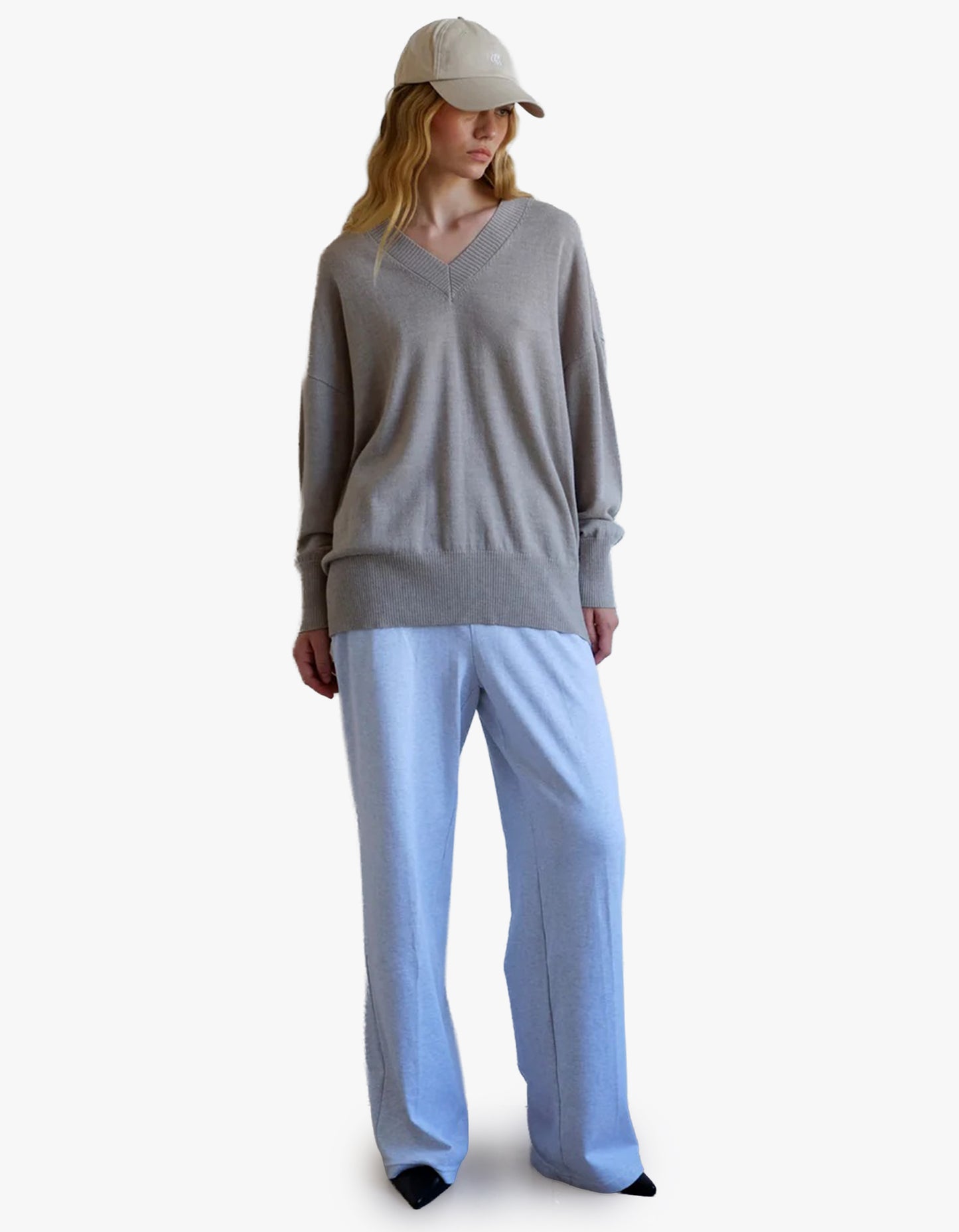 Washington Merino V-Neck - Beige