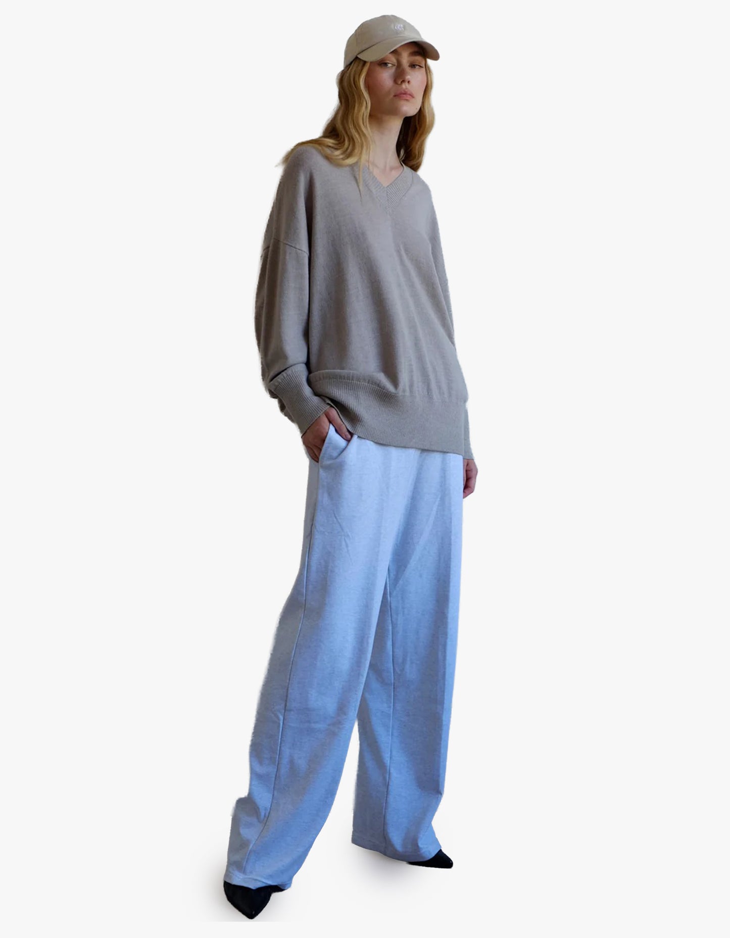 Washington Merino V-Neck - Beige