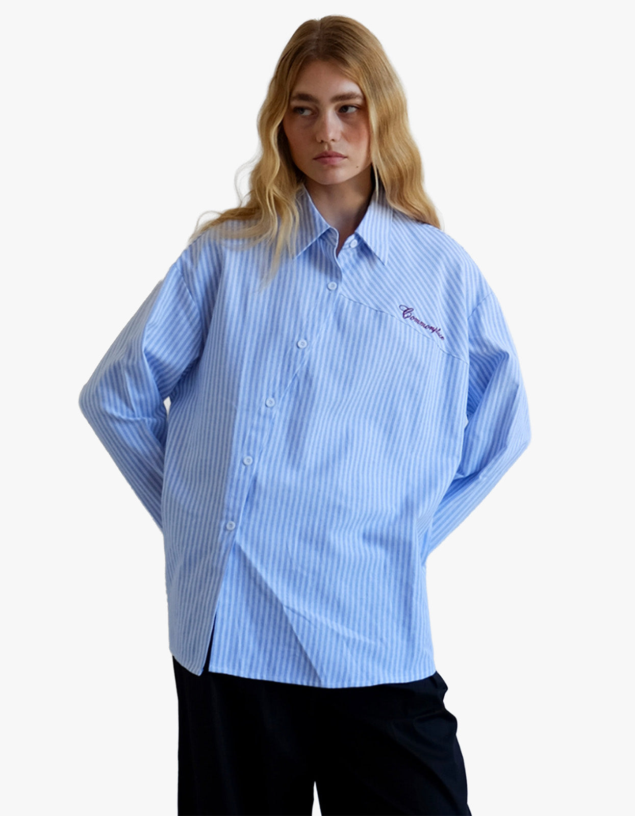 Cortez Shirt - Sky/Maroon Stripe