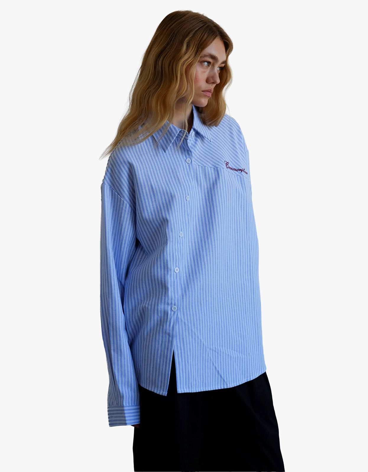 Cortez Shirt - Sky/Maroon Stripe