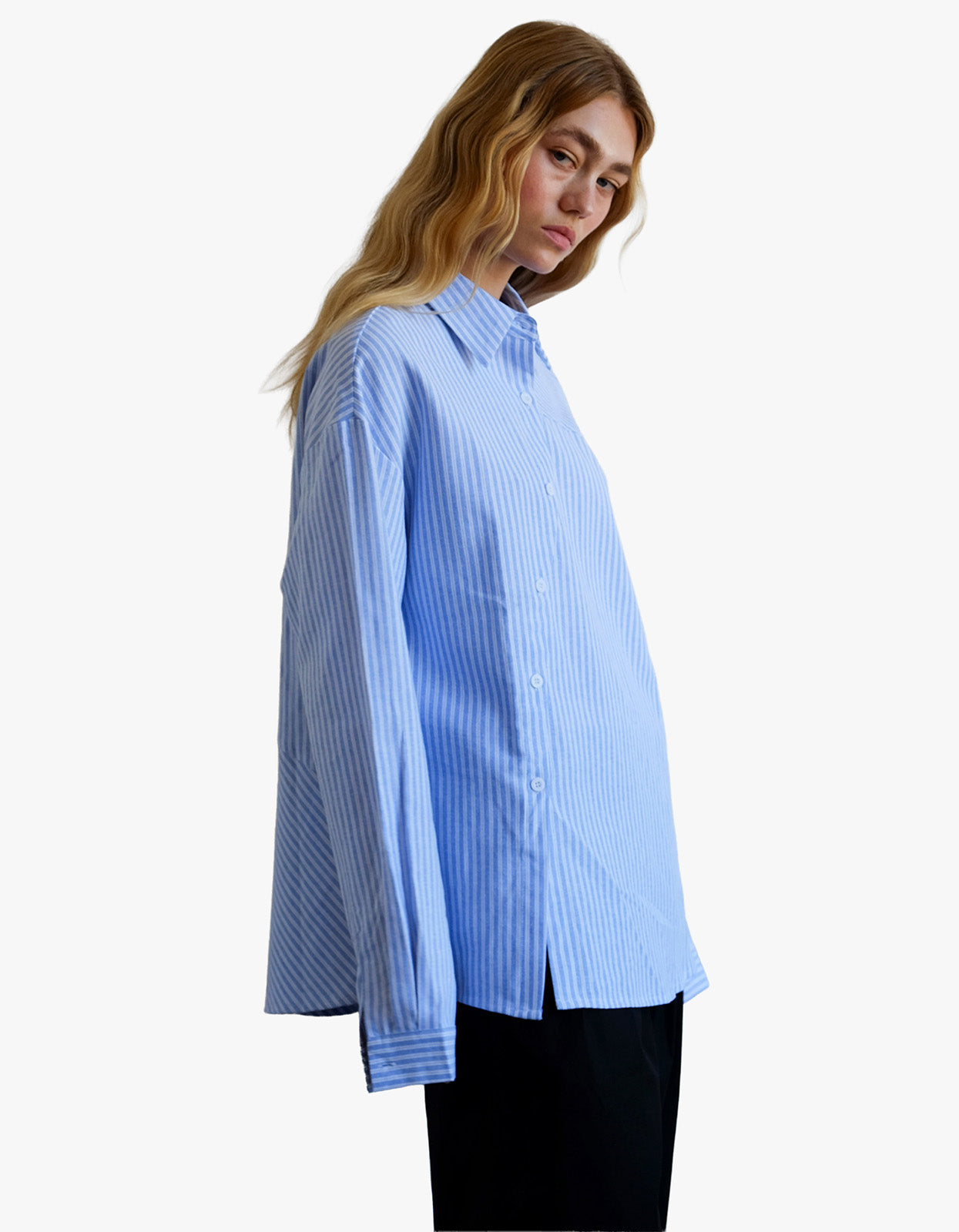 Cortez Shirt - Sky/Maroon Stripe
