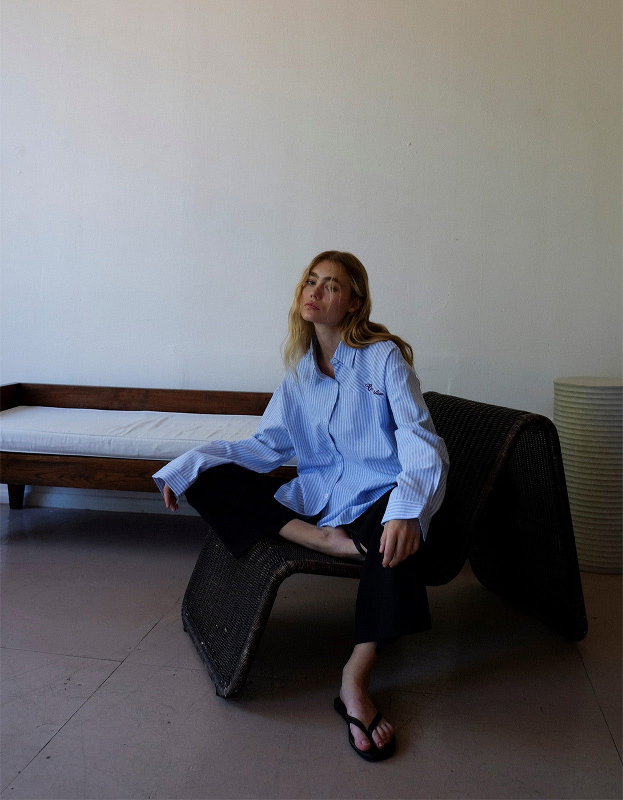 Cortez Shirt - Sky/Maroon Stripe