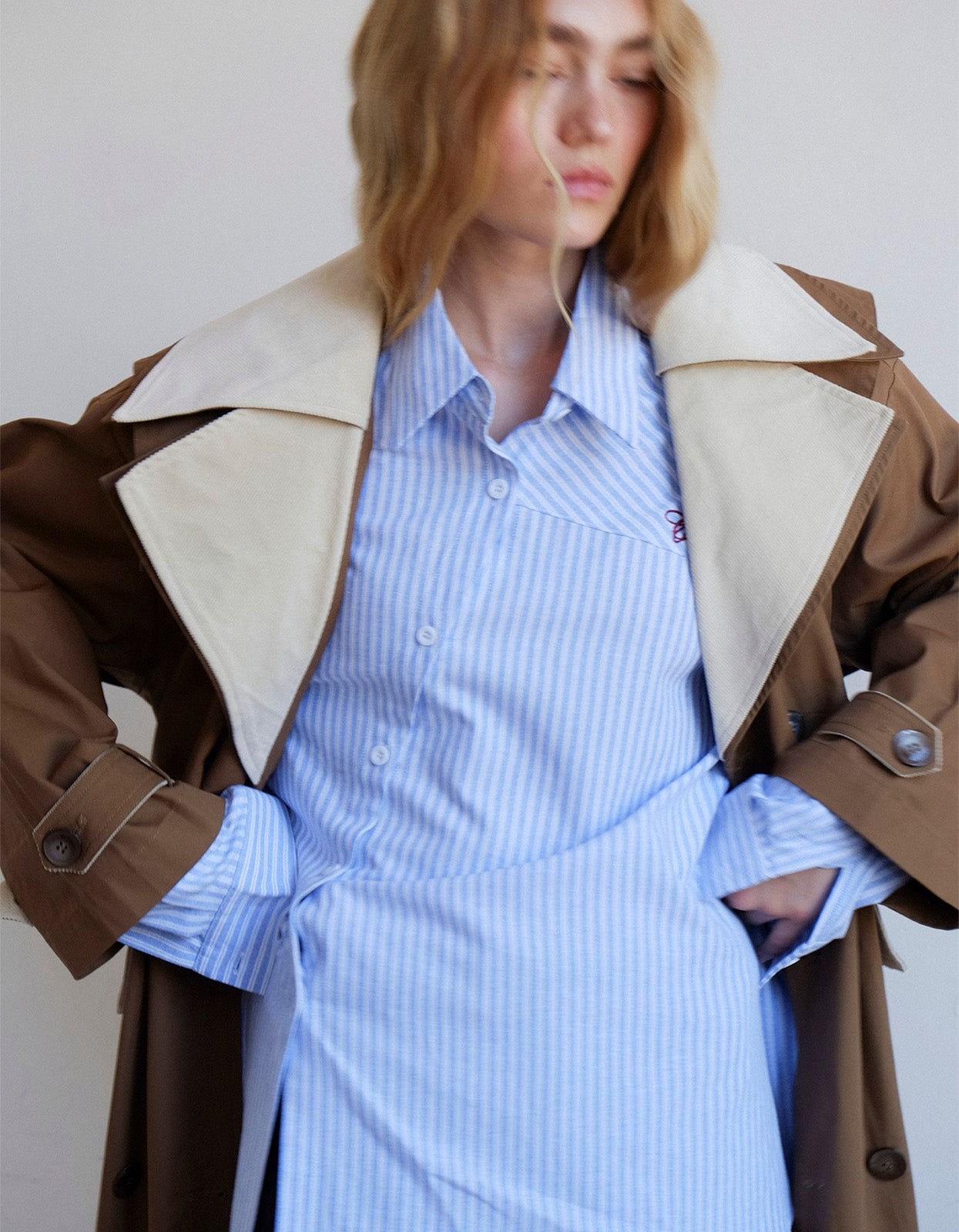 Cortez Shirt - Sky/Maroon Stripe