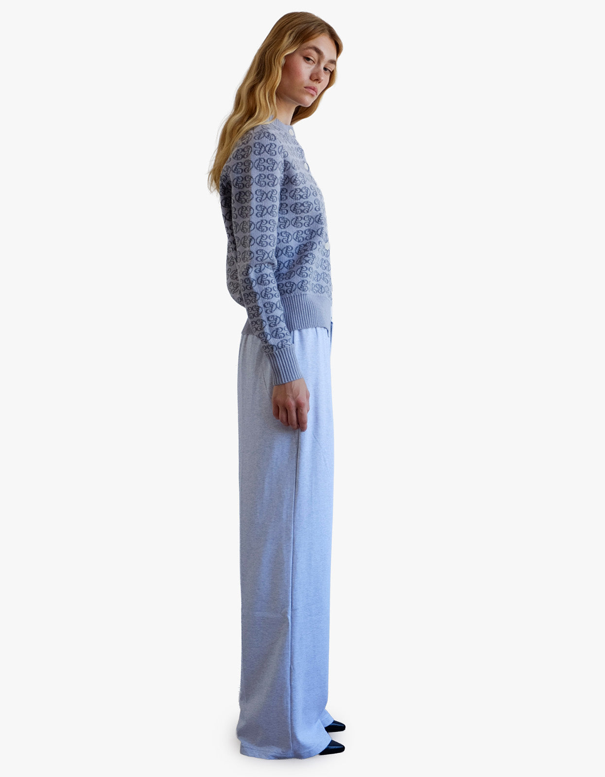 Cpd Monogram Cardigan - Sky/Navy