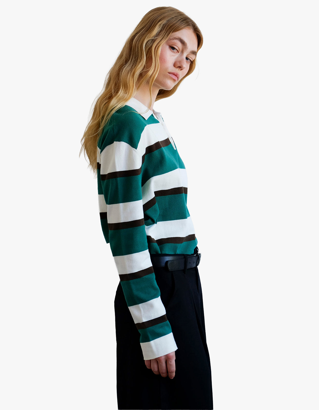Prep Stripe Polo - Dark Green