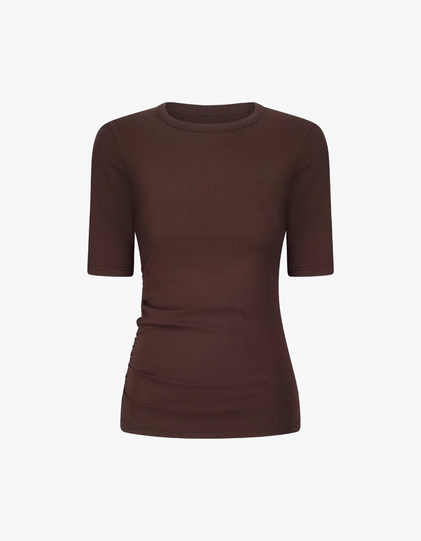 Ruched S/S Tee - Choc