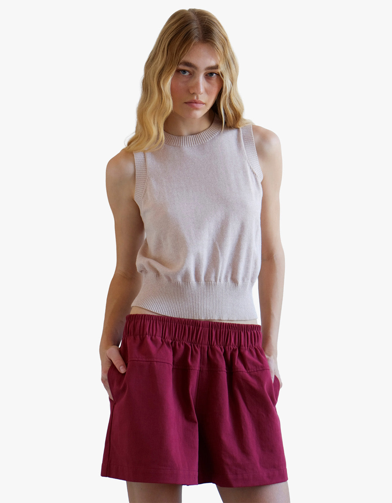 Whimsy Cotton Vest - Pink Beige