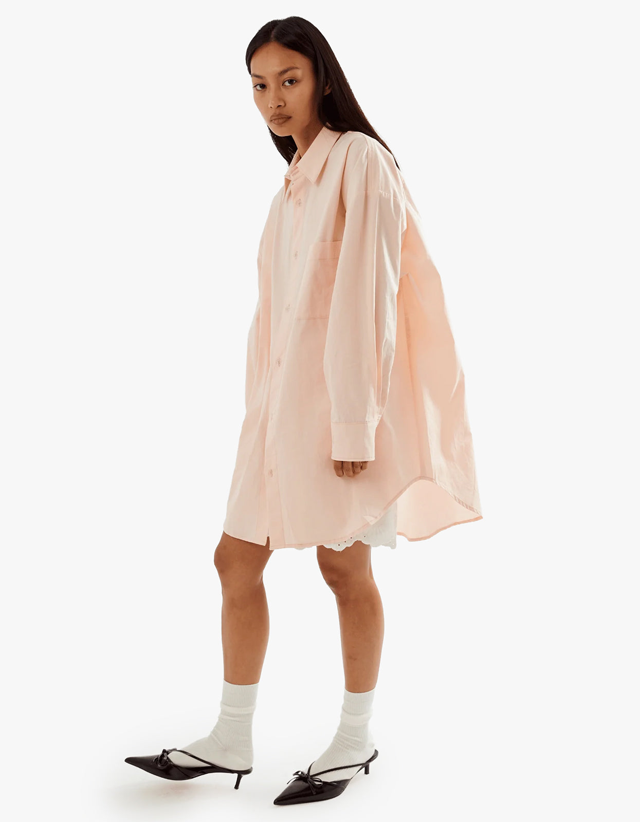 Peachy Oversized Shirt - Baby Pink