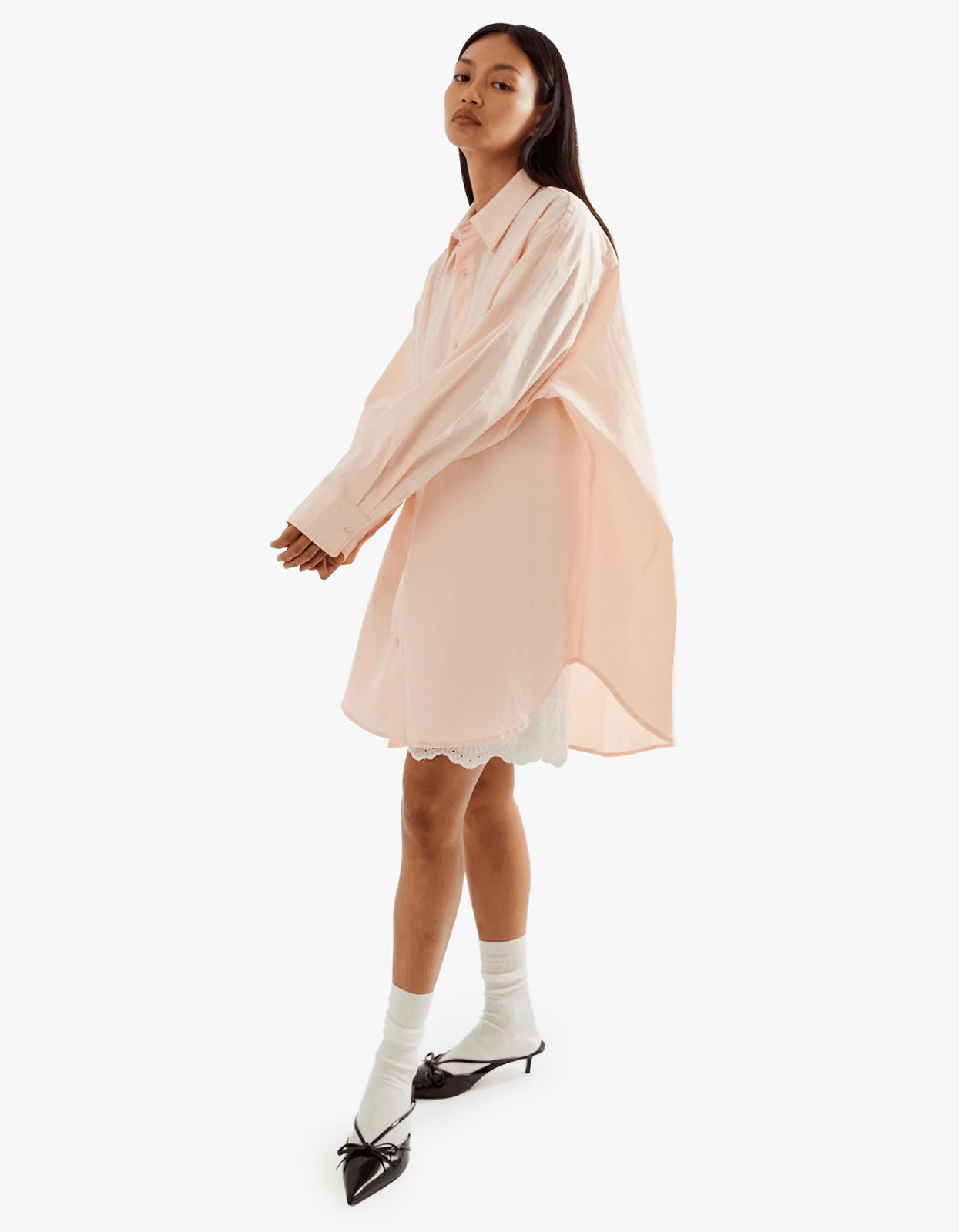 Peachy Oversized Shirt - Baby Pink