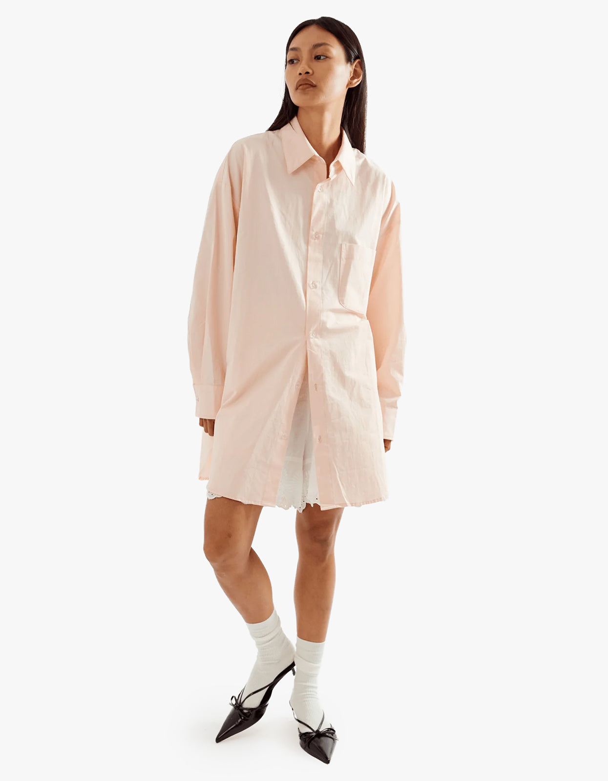 Peachy Oversized Shirt - Baby Pink