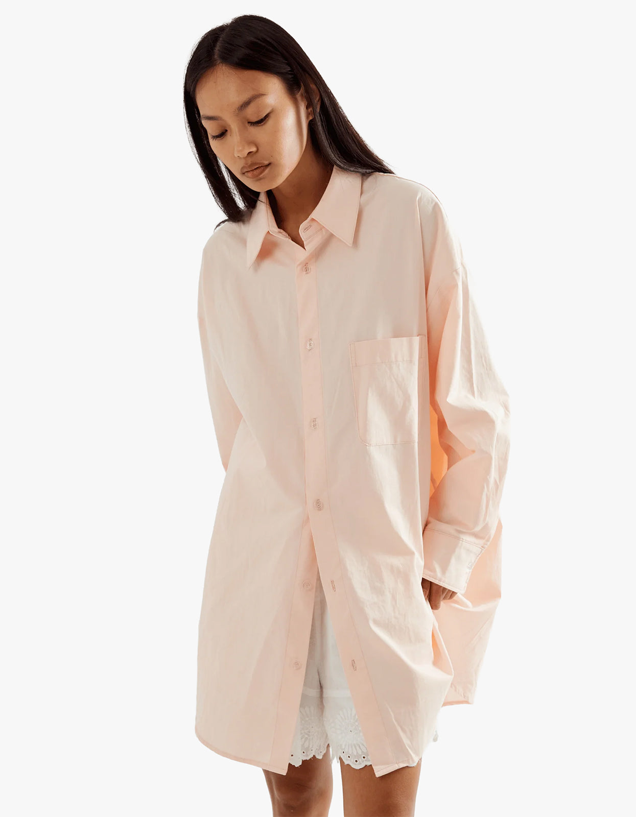 Peachy Oversized Shirt - Baby Pink