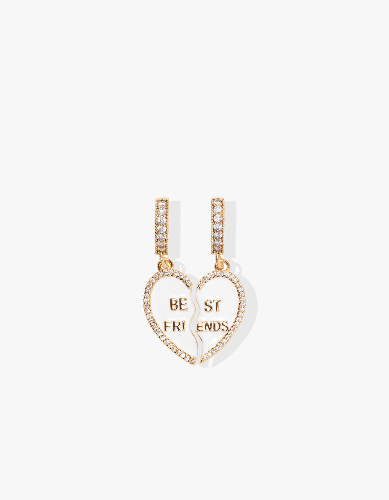 Best Friend Pendent Necklace Set - Powder