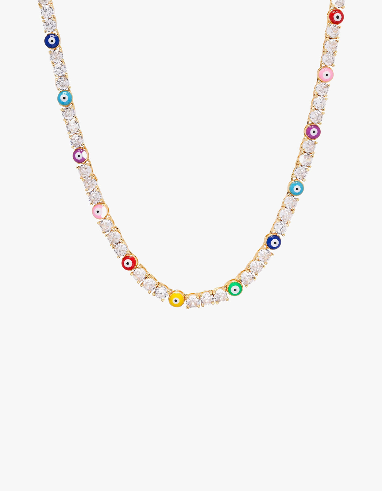 Serena X Evil Eye Necklace - Rainbow
