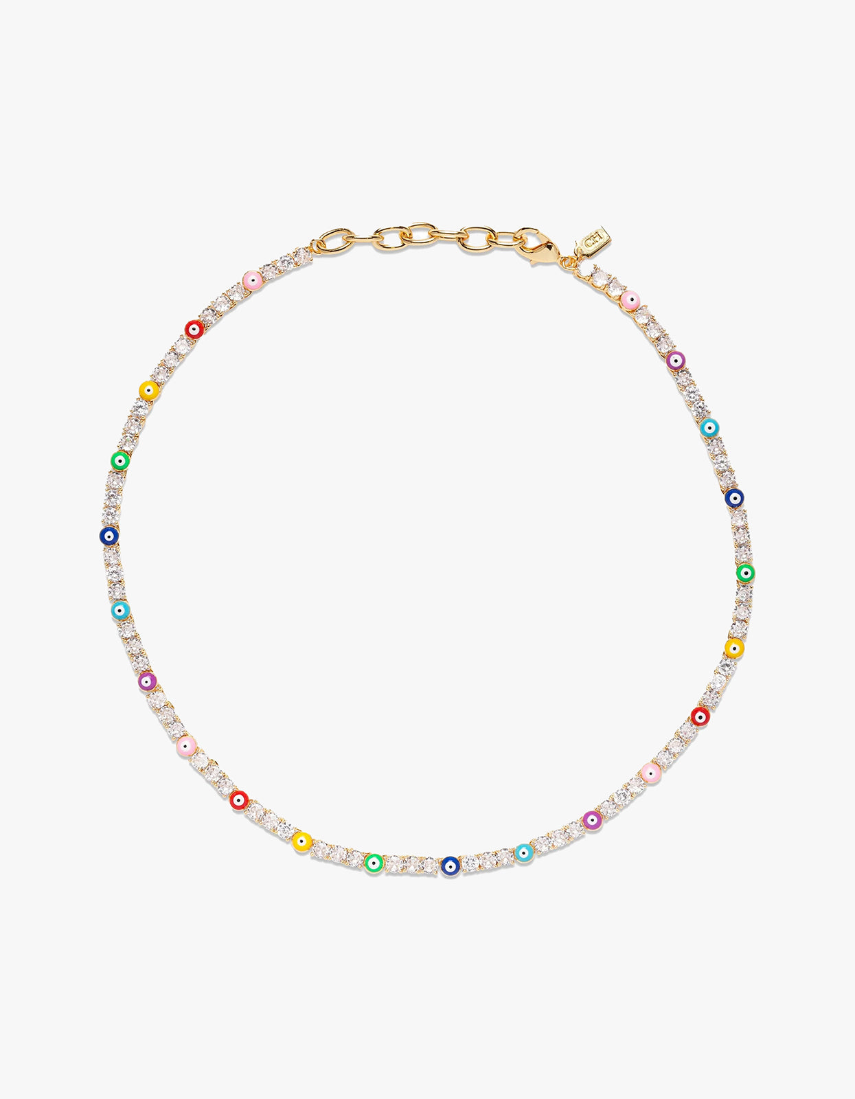 Serena X Evil Eye Necklace - Rainbow