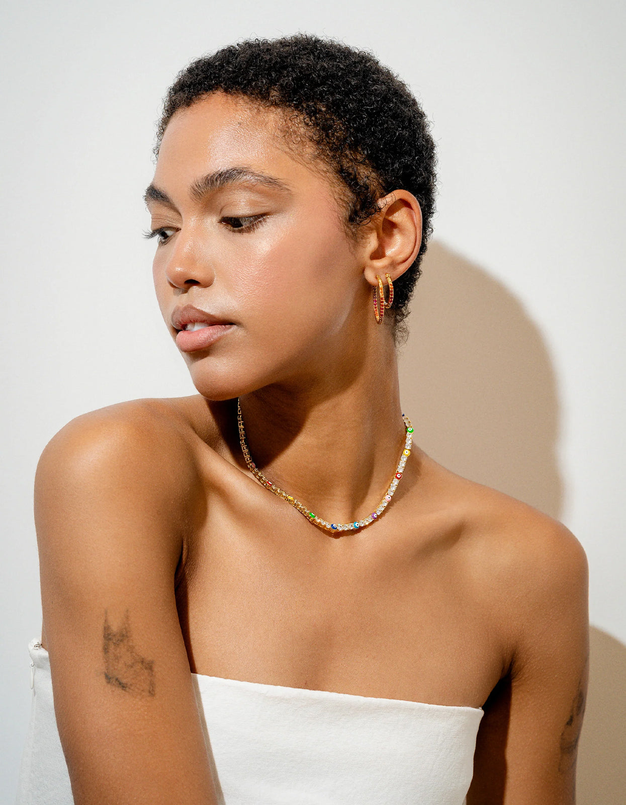 Serena X Evil Eye Necklace - Rainbow