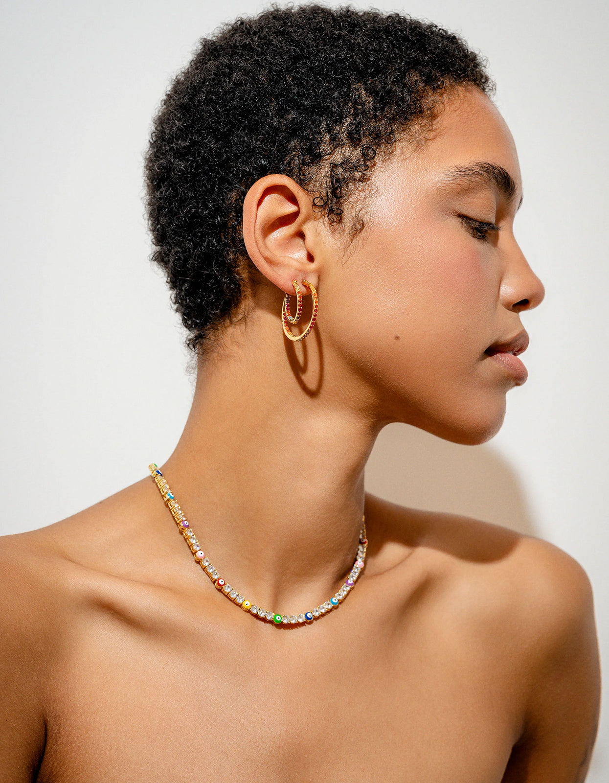 Serena X Evil Eye Necklace - Rainbow