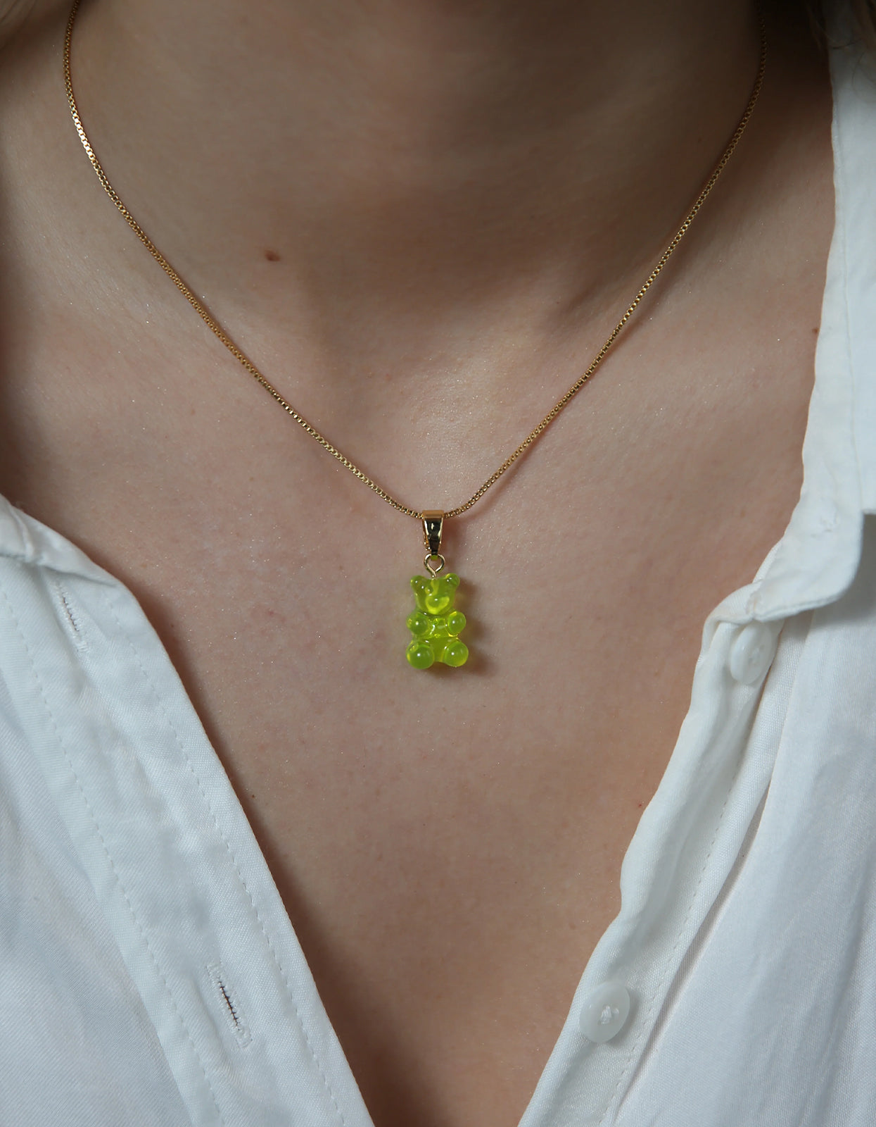 Nostalgia Bear Pendant - Lime