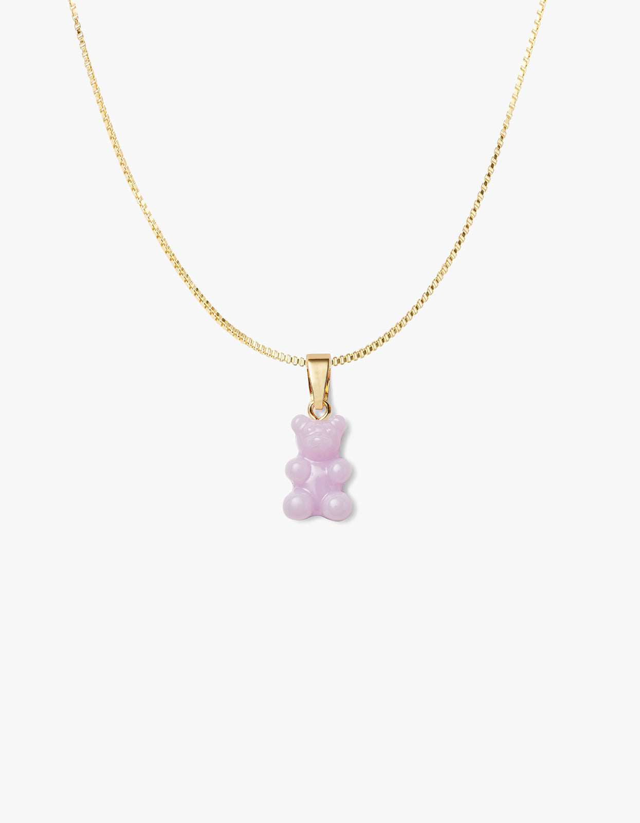 Superette | Nostalgia Bear Gold Chain Necklace - Lavender