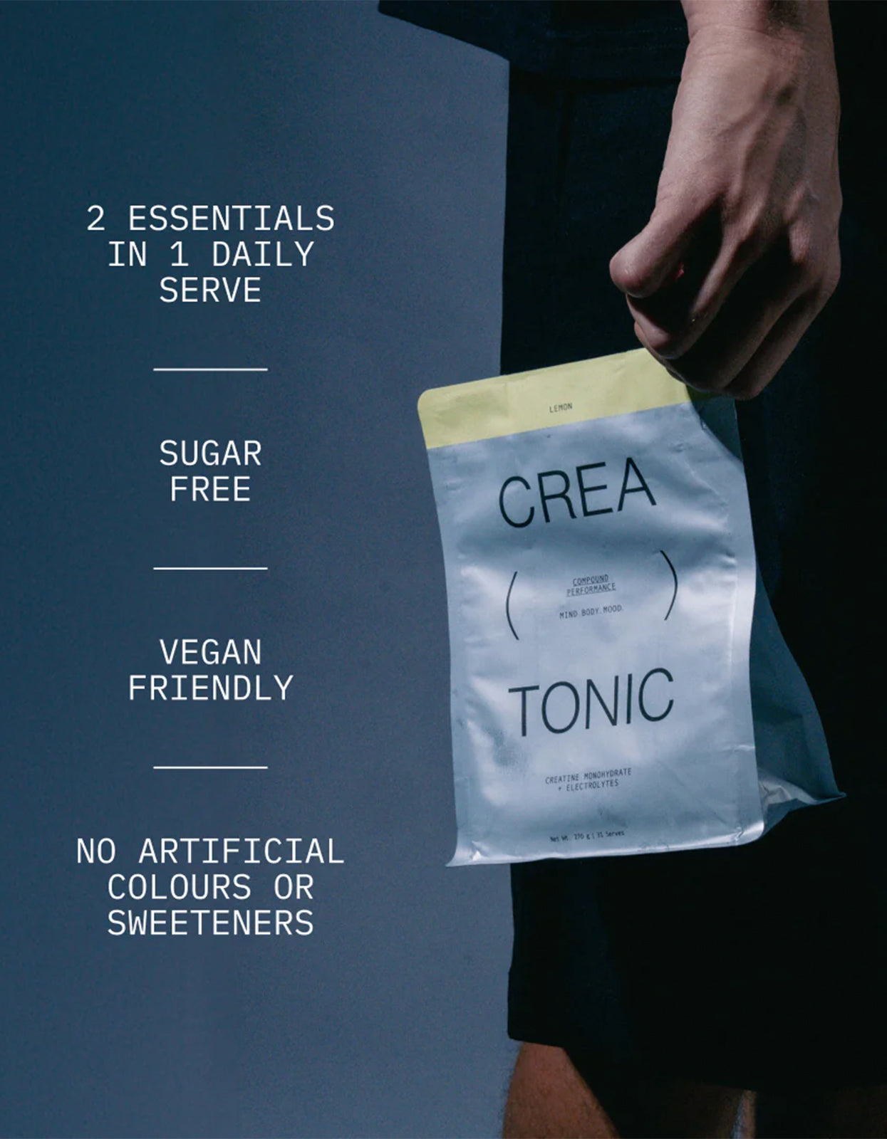 Creatine + Electrolytes 31 Serves Pouch - Refreshing Lemon