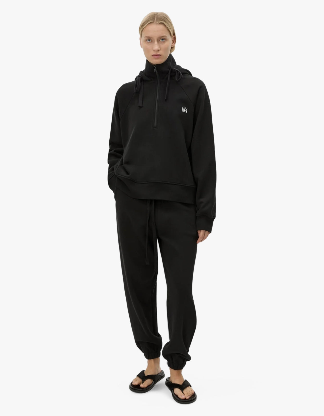 Lyra Emb Hoodie - Black/White