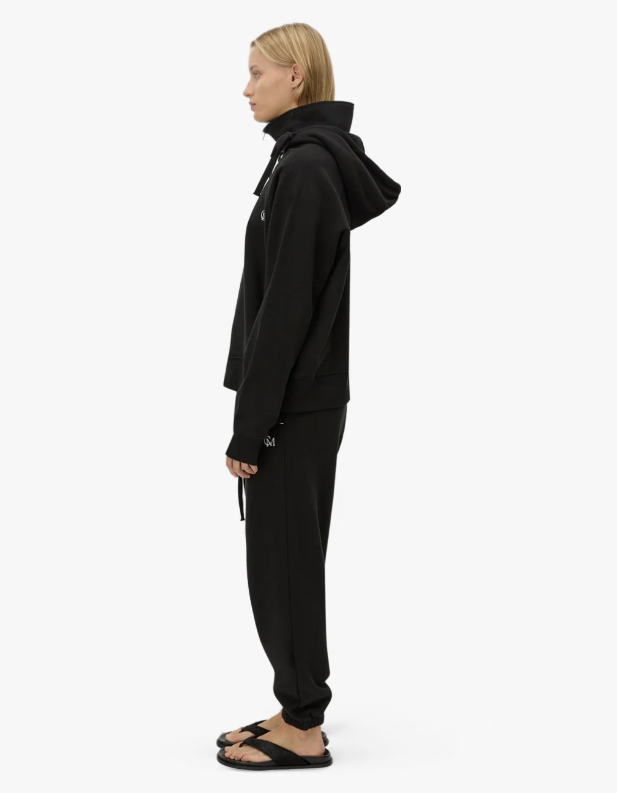 Lyra Emb Hoodie - Black/White
