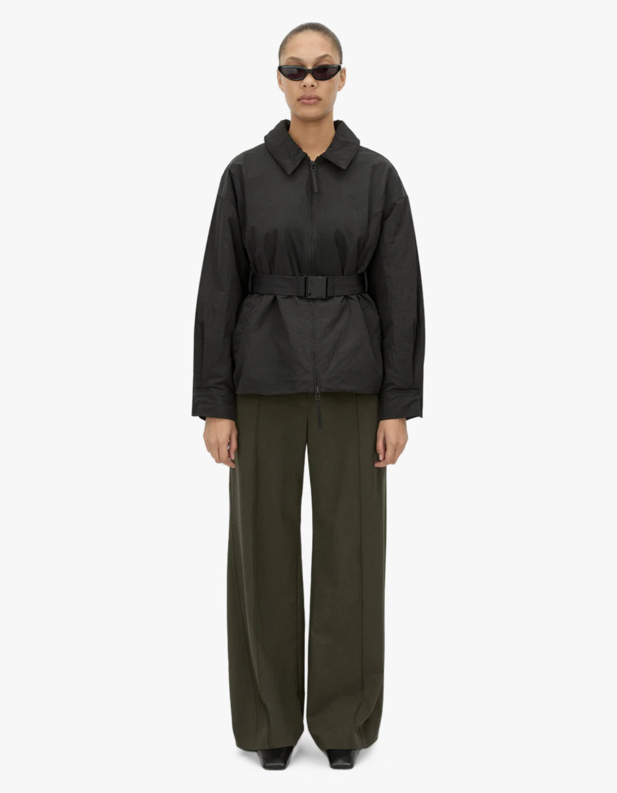 Manon Padded Belted Jacket - Black