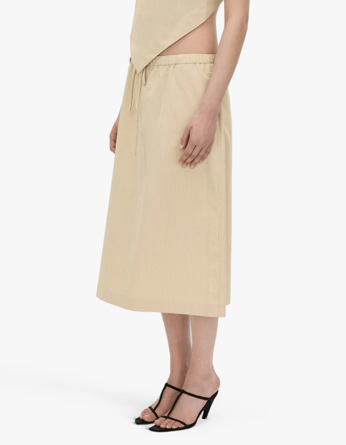 Oren Stripe Midi Skirt - Ochre Stripe
