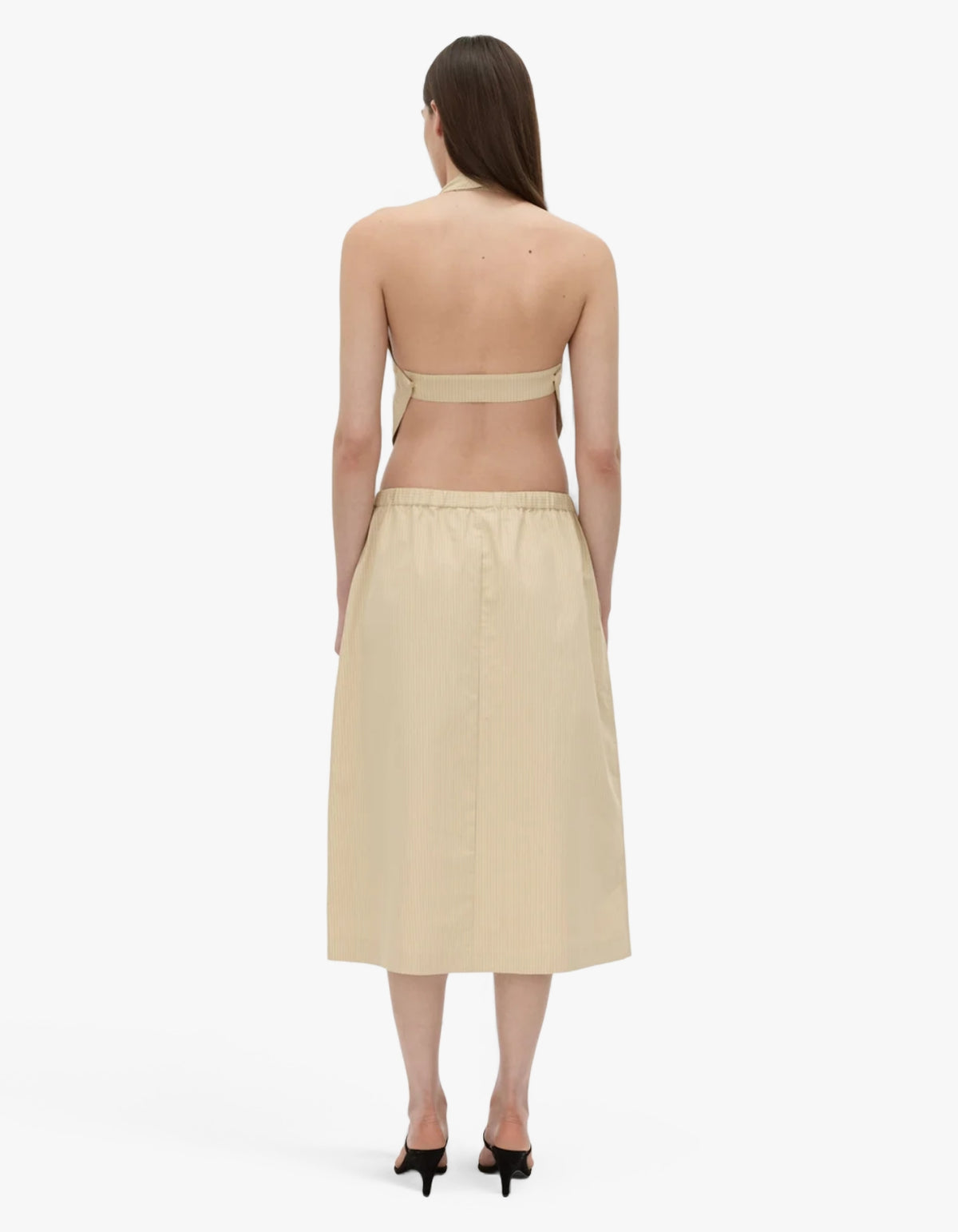Oren Stripe Midi Skirt - Ochre Stripe