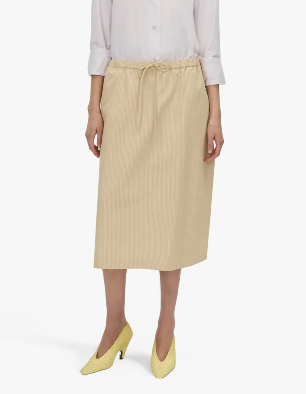 Oren Stripe Midi Skirt - Ochre Stripe