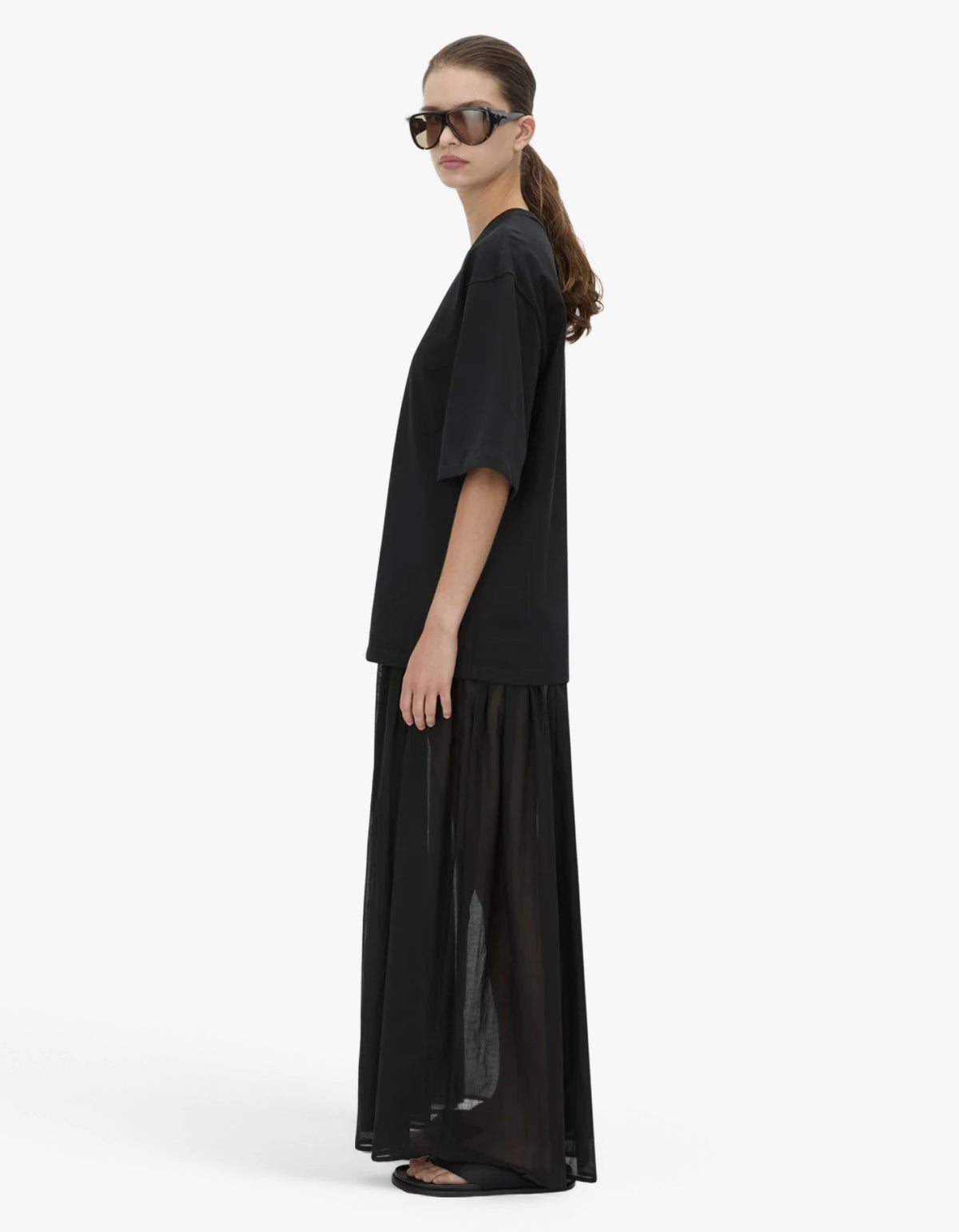 Romy Contrast Maxi Dress - Black