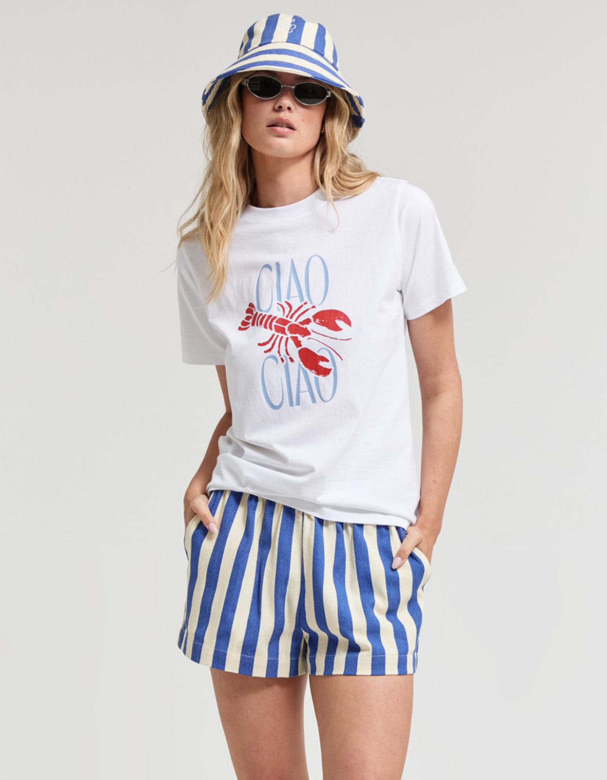 Cabana Bucket Hat - Bold Blue Stripe