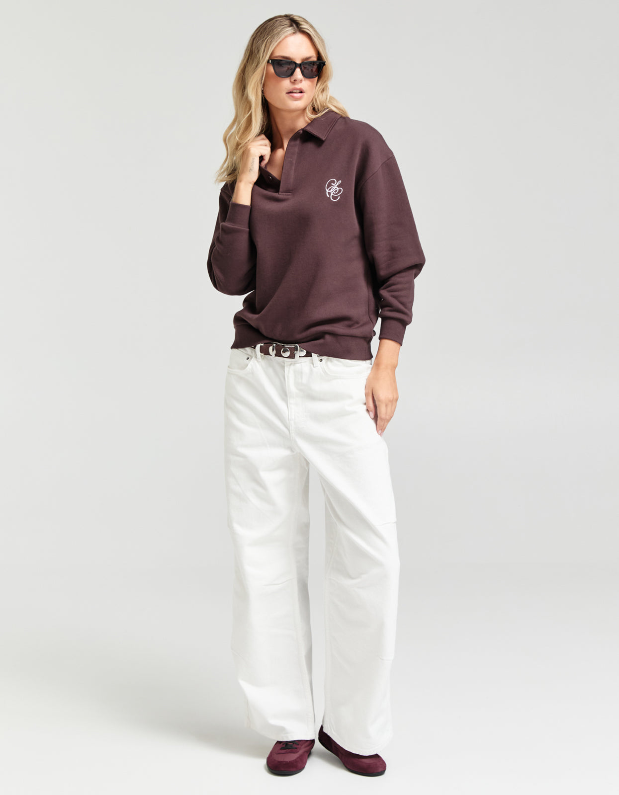 Cadillac Fleece Polo - Dark Chocolate