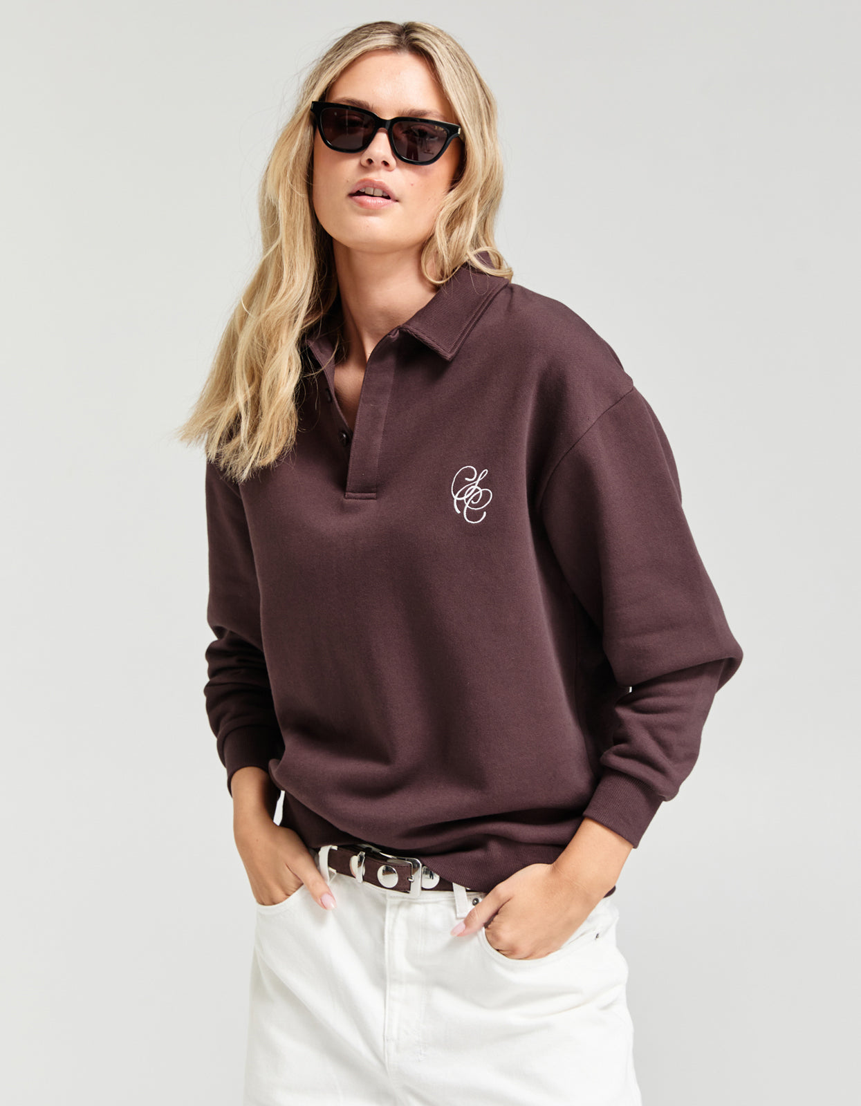 Cadillac Fleece Polo - Dark Chocolate