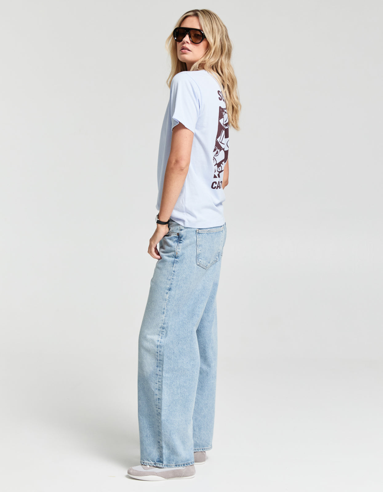 Cafe Society Tee - Pale Blue