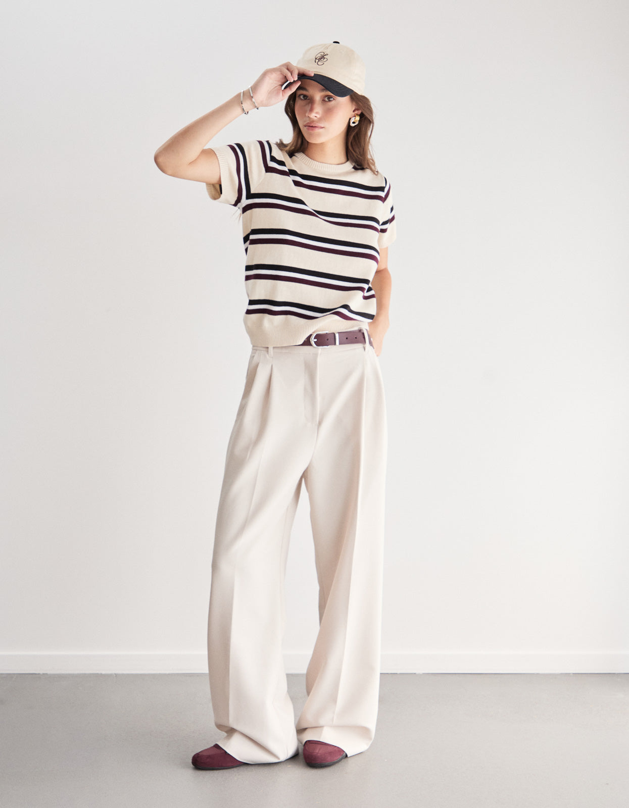 Capri Tee - Ivory Stripe