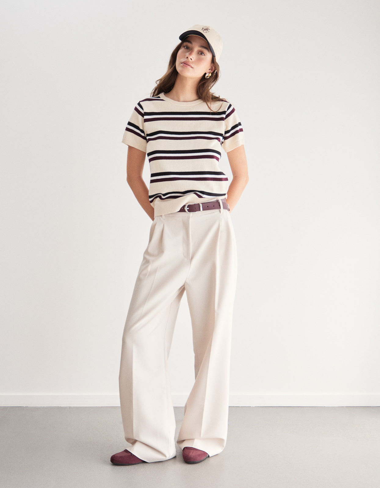 Capri Tee - Ivory Stripe