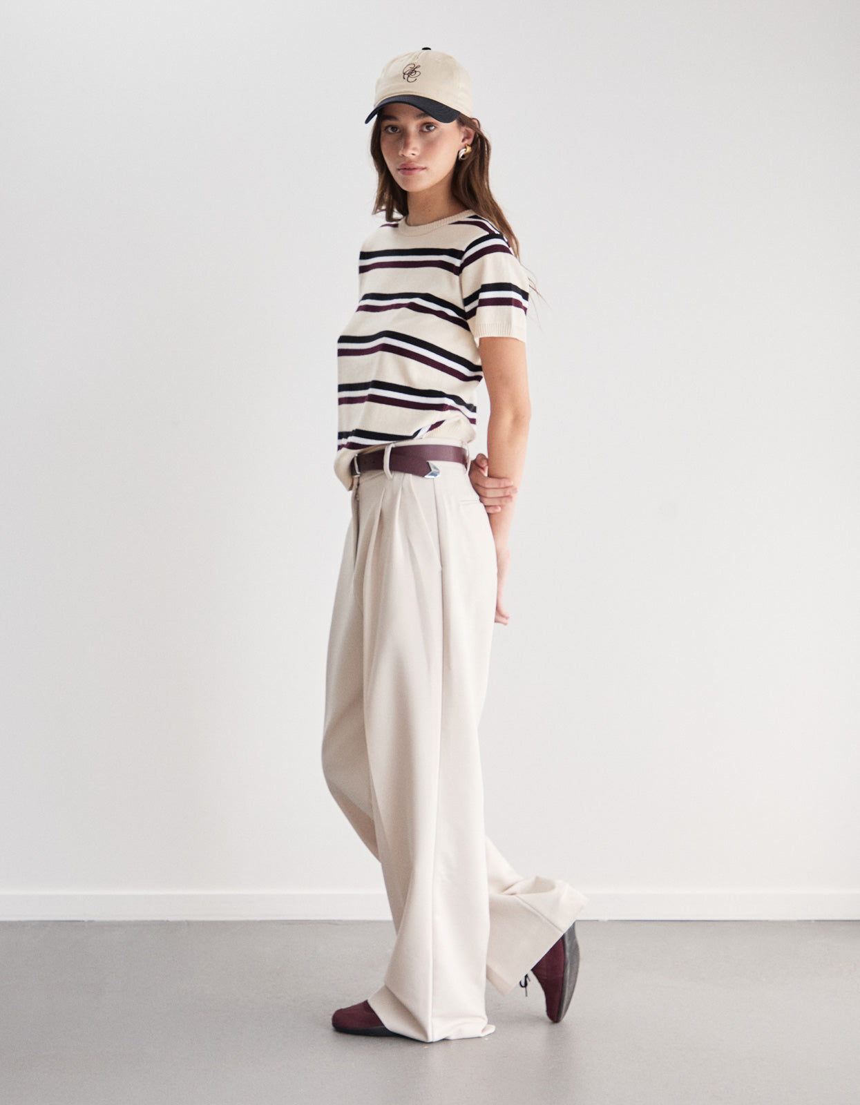 Capri Tee - Ivory Stripe