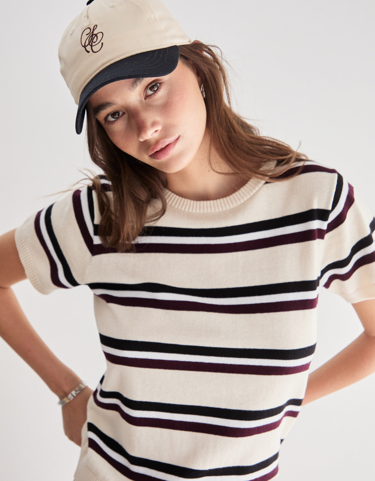 Capri Tee - Ivory Stripe