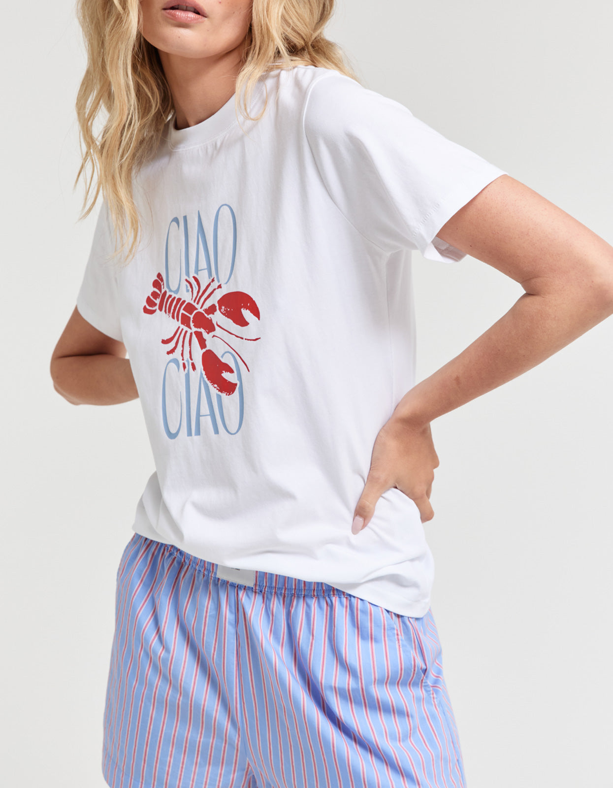Ciao Ciao Lobster Tee - White