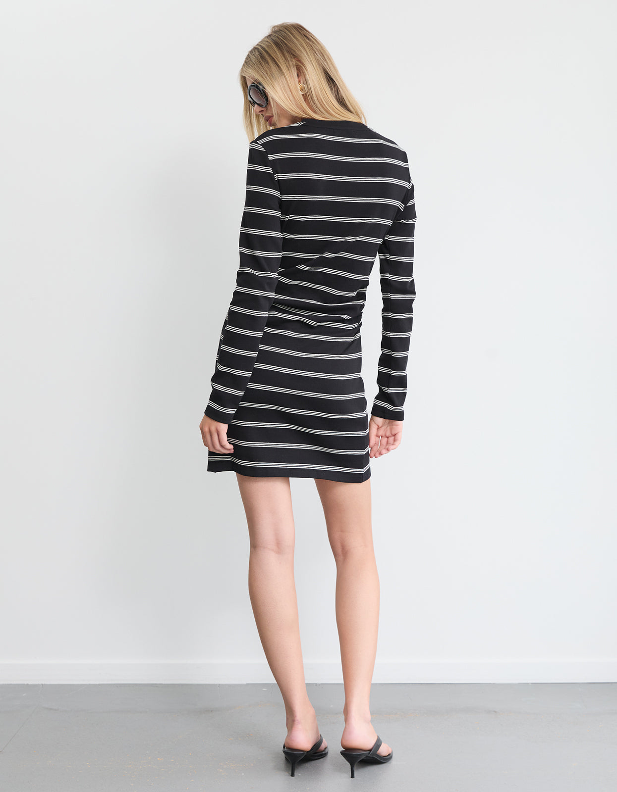 Cohen L/S Tee Dress - Black Stripe